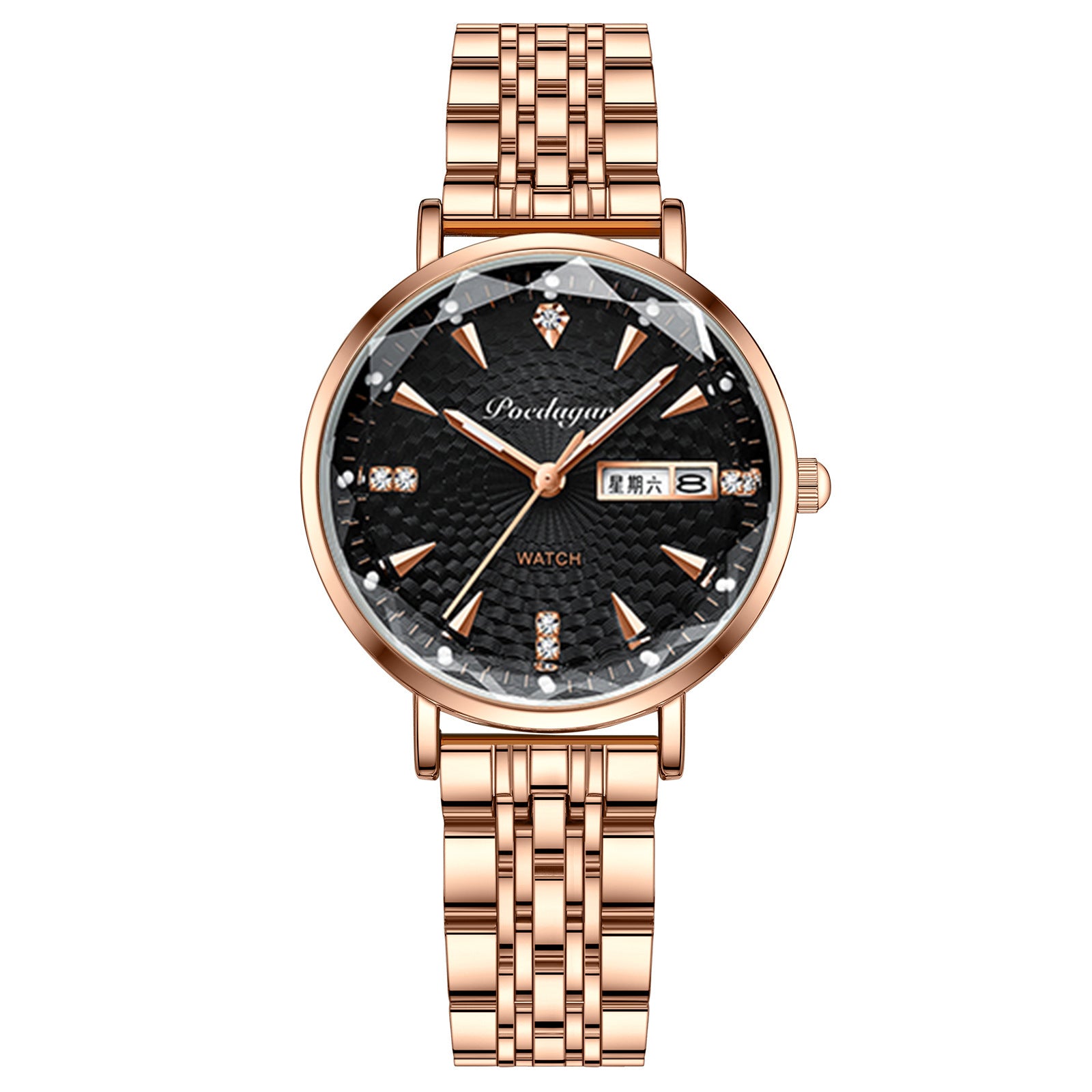Women's Business Style Double Calendar Quartz Wristwatch