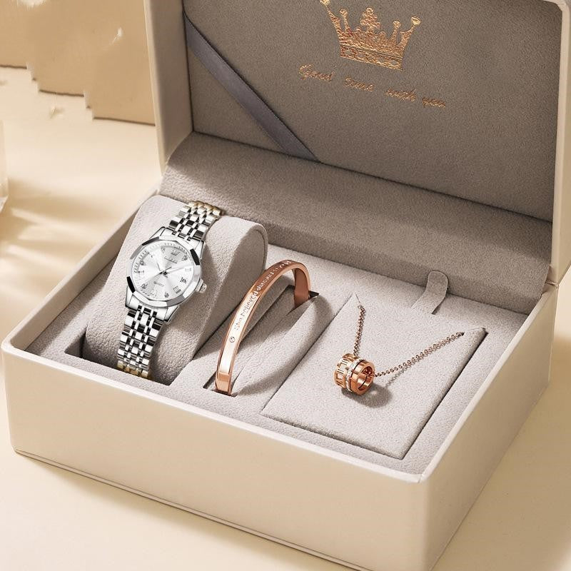 "Elegant Quartz Women's Watch with Gift Box – Perfect for Any Occasion"