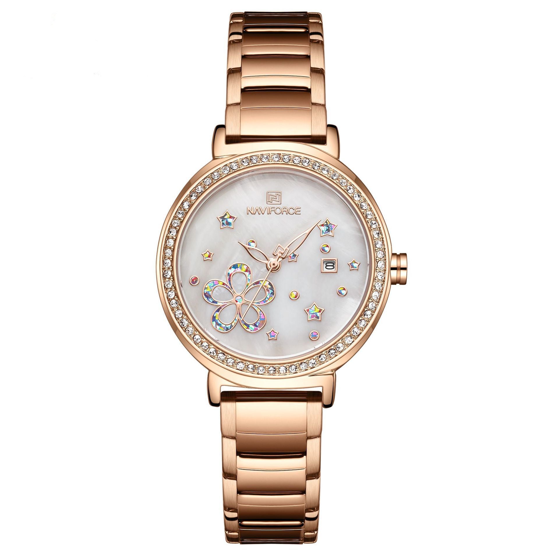 Floral Steel Ladies Quartz Watch