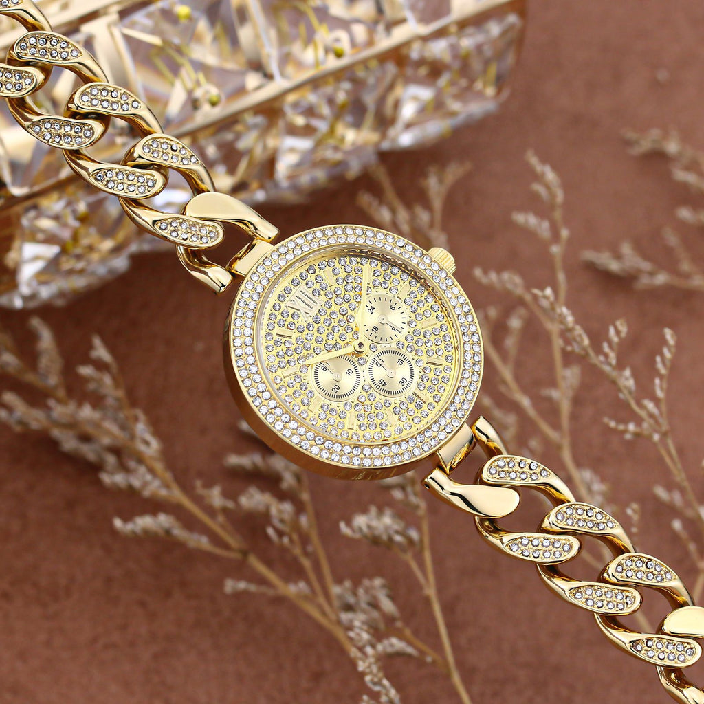 Premium Cuban Link Diamond Quartz Watch