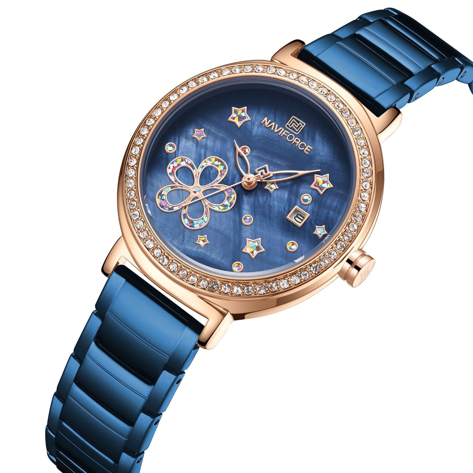 Floral Steel Ladies Quartz Watch