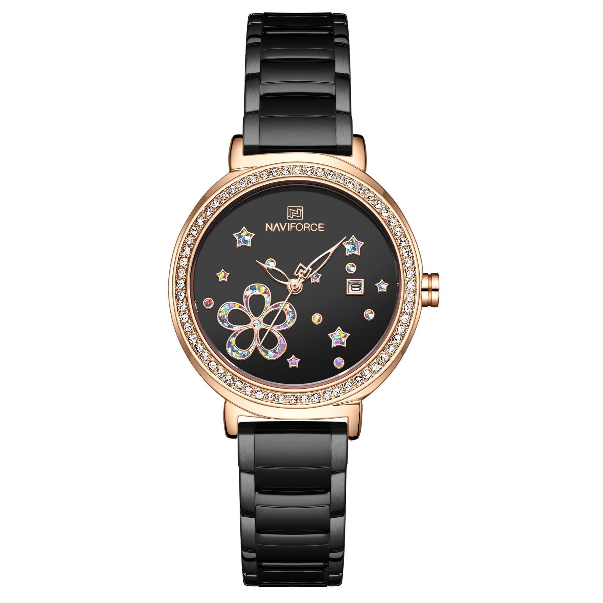 Floral Steel Ladies Quartz Watch