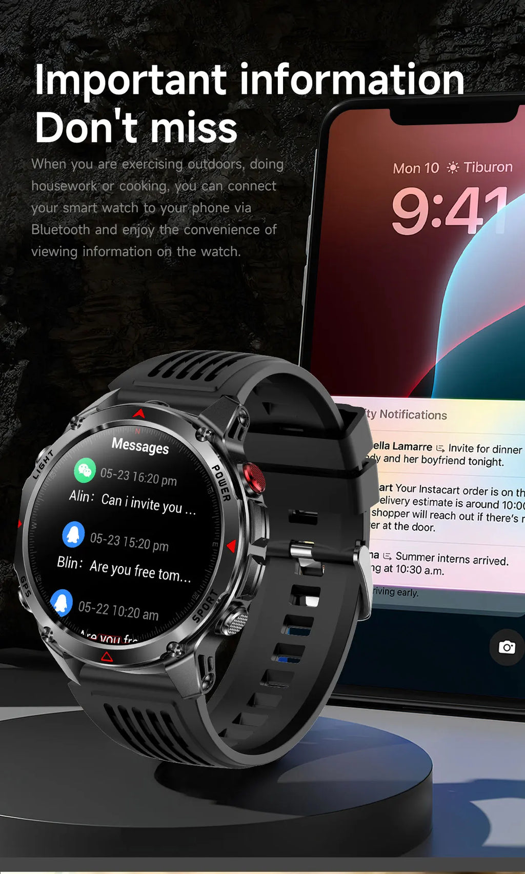 T-Rex 3 GPS Smart Watch for Men