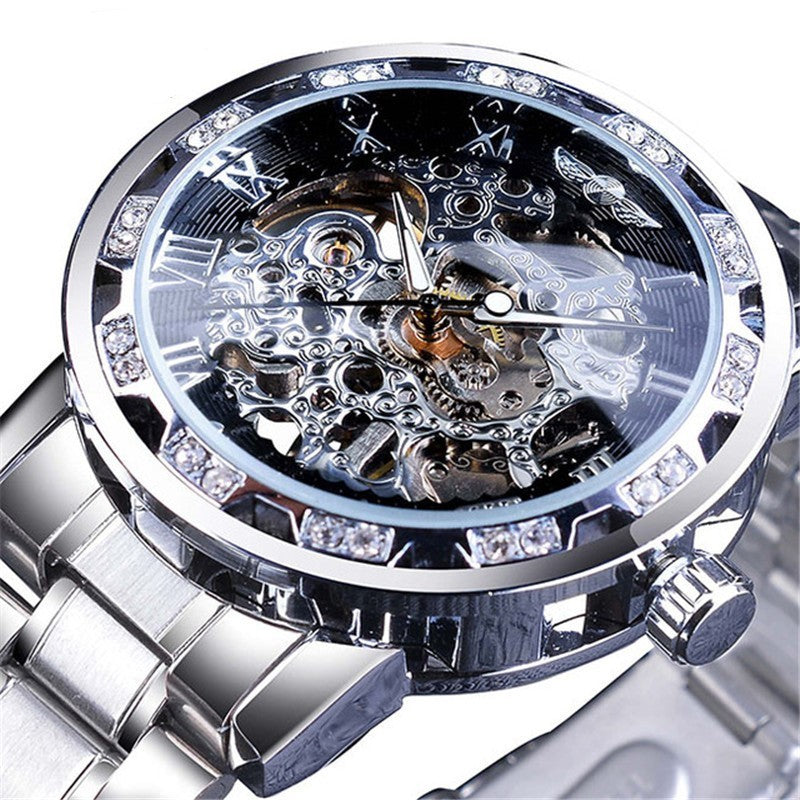 Classic Skeleton Rhinestone Automatic Watch
