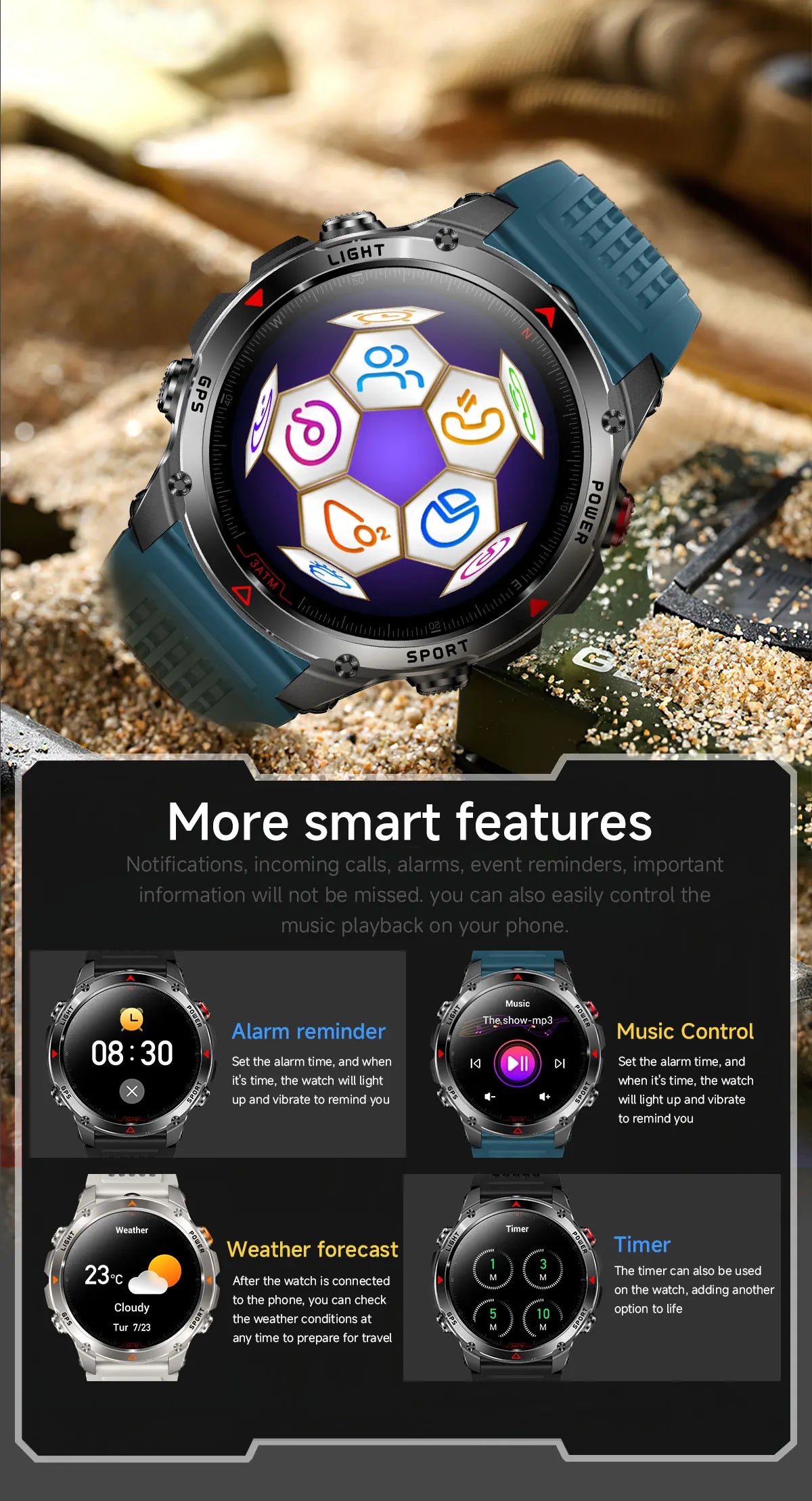 T-Rex 3 GPS Smart Watch for Men