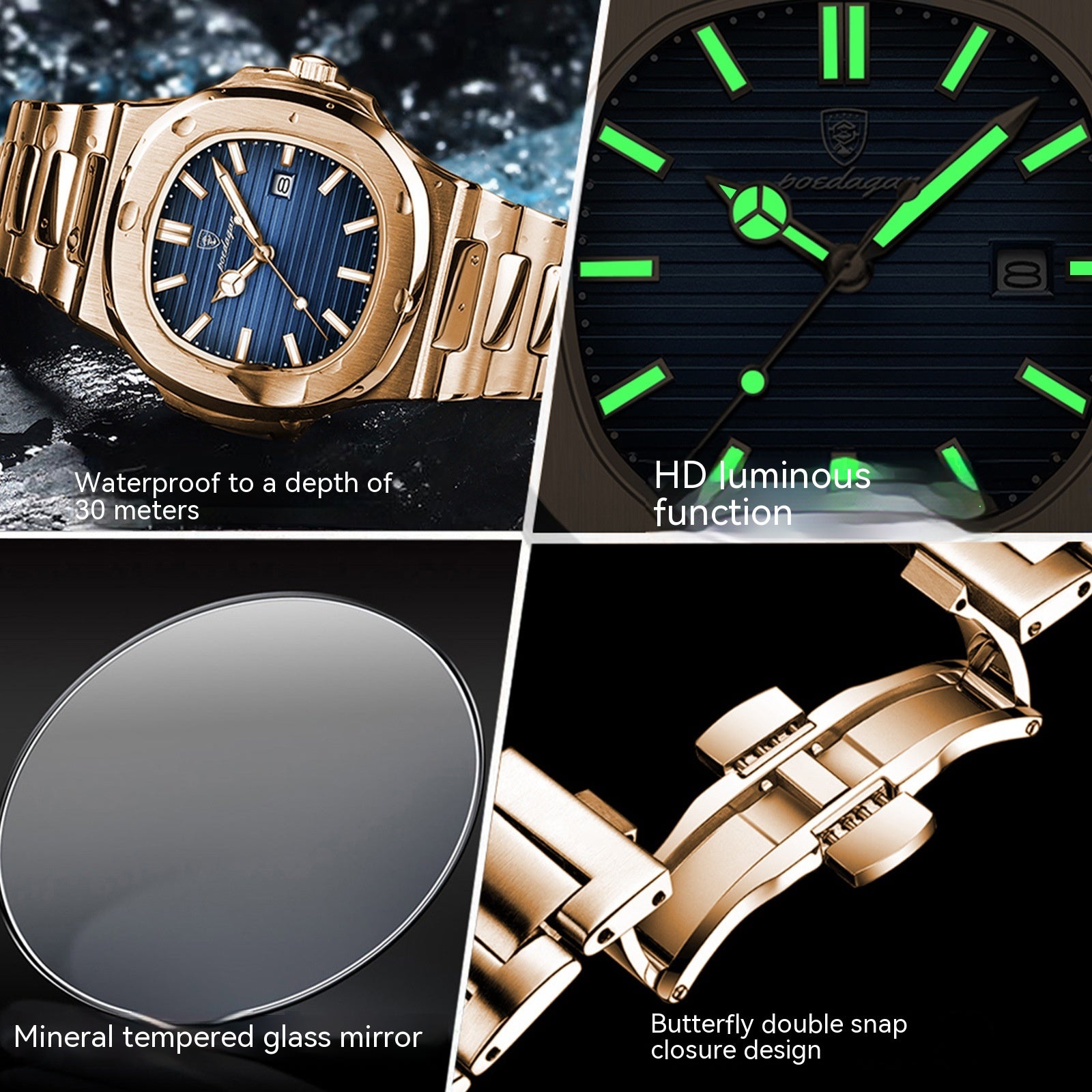 Thin Waterproof Quartz Timepiece