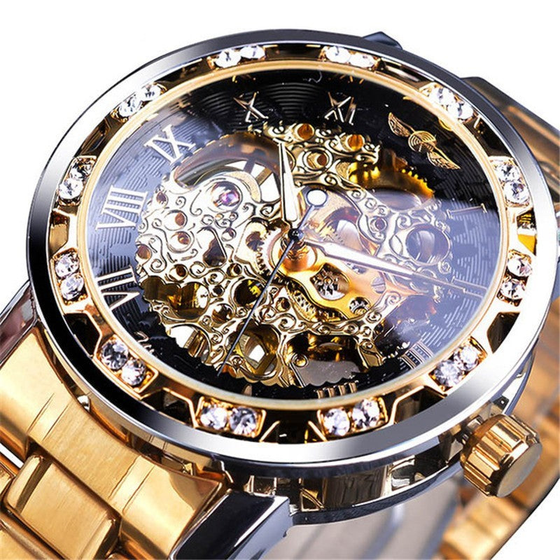 Classic Skeleton Rhinestone Automatic Watch