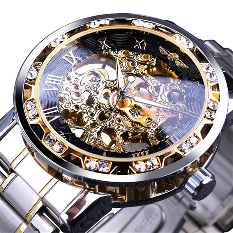 Classic Skeleton Rhinestone Automatic Watch