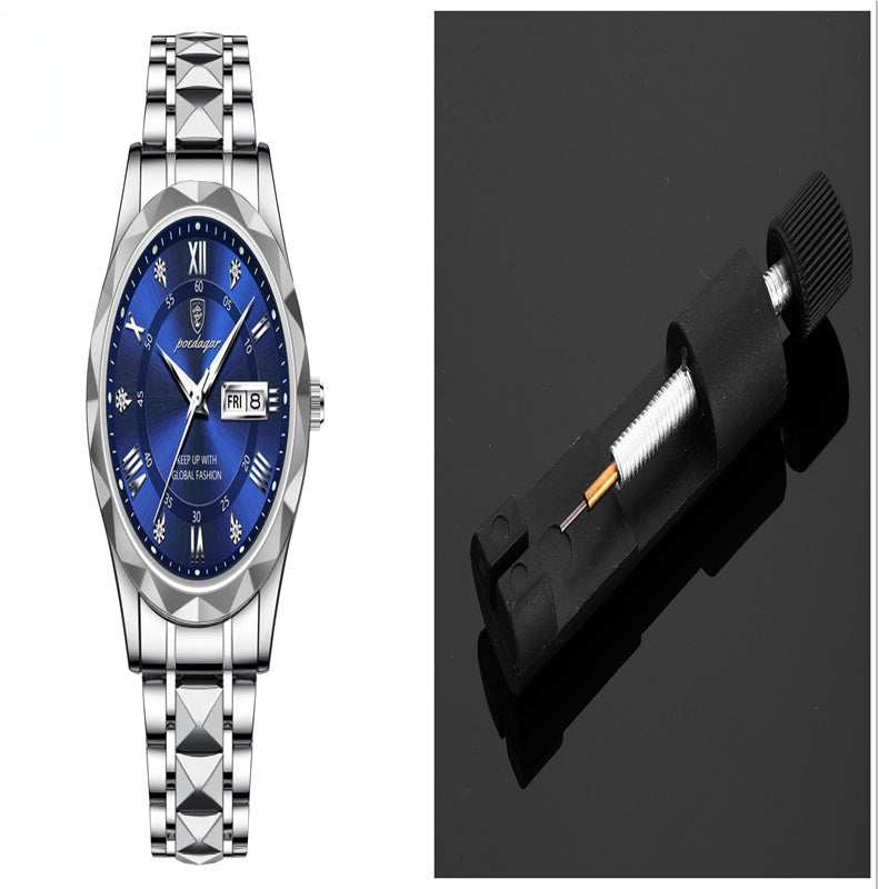 Men’s Waterproof Luminous Quartz Watch with Dual Calendar”