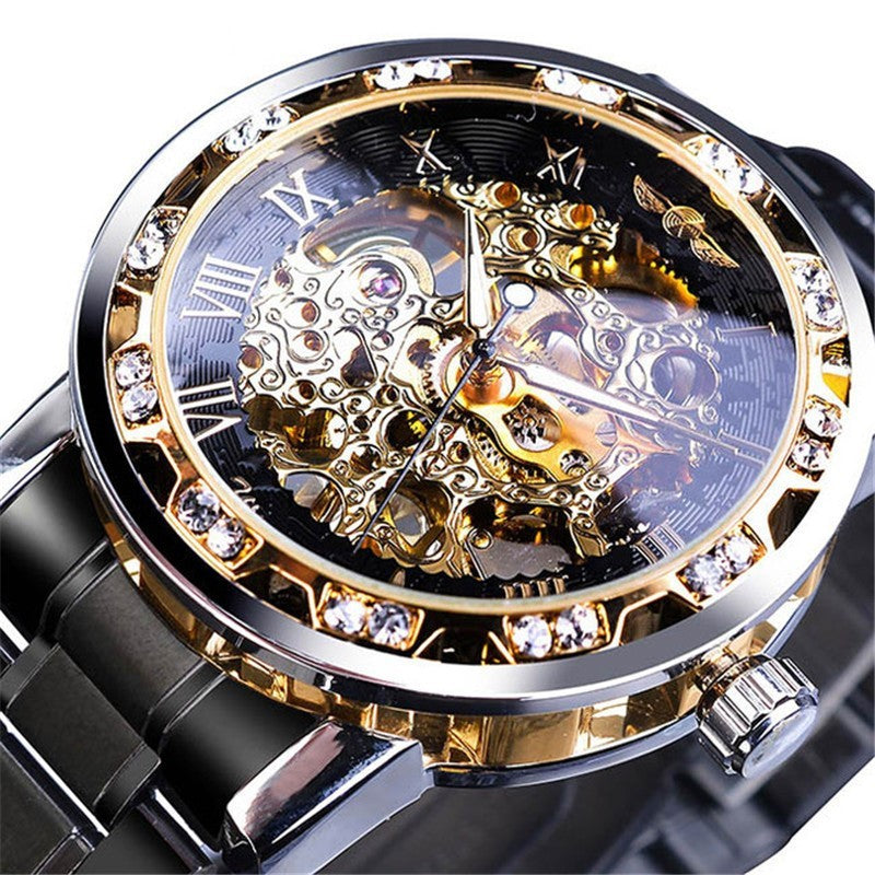Classic Skeleton Rhinestone Automatic Watch