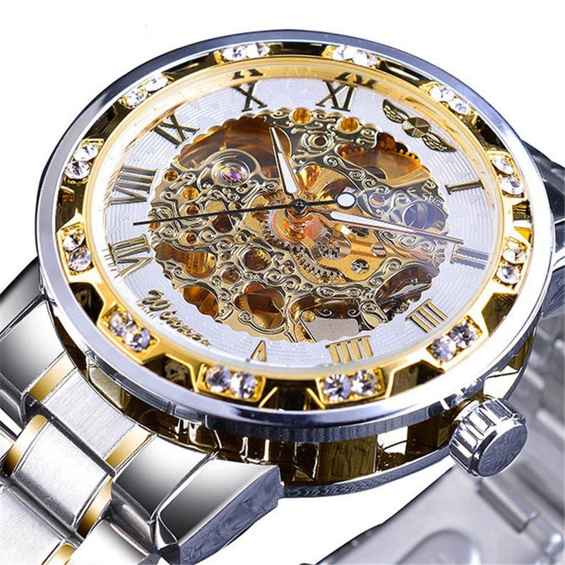 Classic Skeleton Rhinestone Automatic Watch