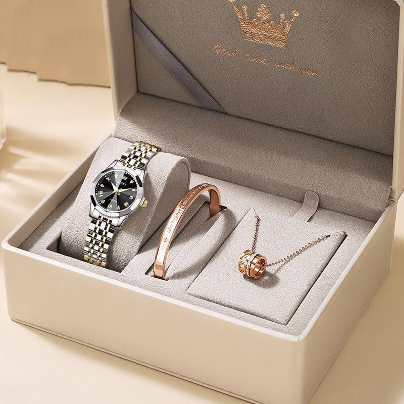 "Elegant Quartz Women's Watch with Gift Box – Perfect for Any Occasion"