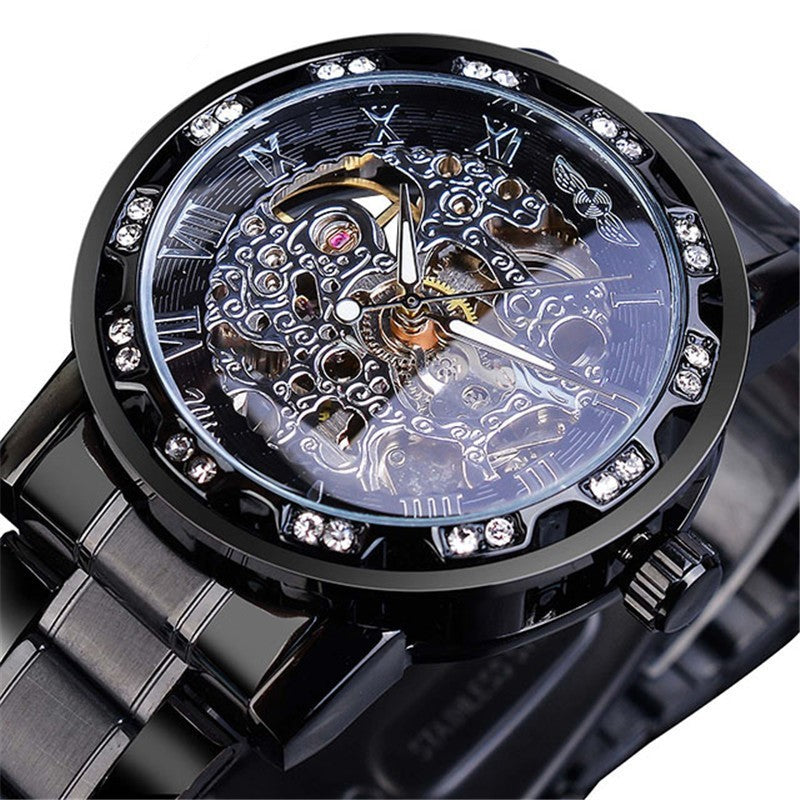 Classic Skeleton Rhinestone Automatic Watch