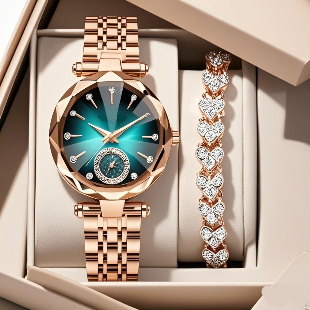 Chic Women's Quartz Wristwatch with Crystal Detailing