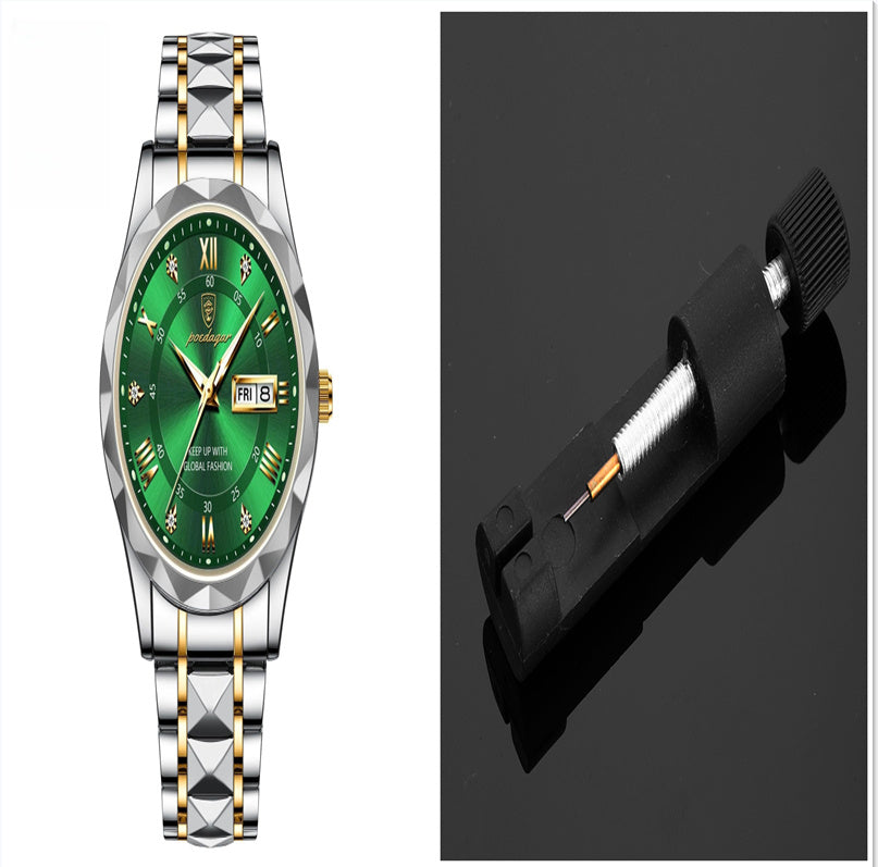 Men’s Waterproof Luminous Quartz Watch with Dual Calendar”