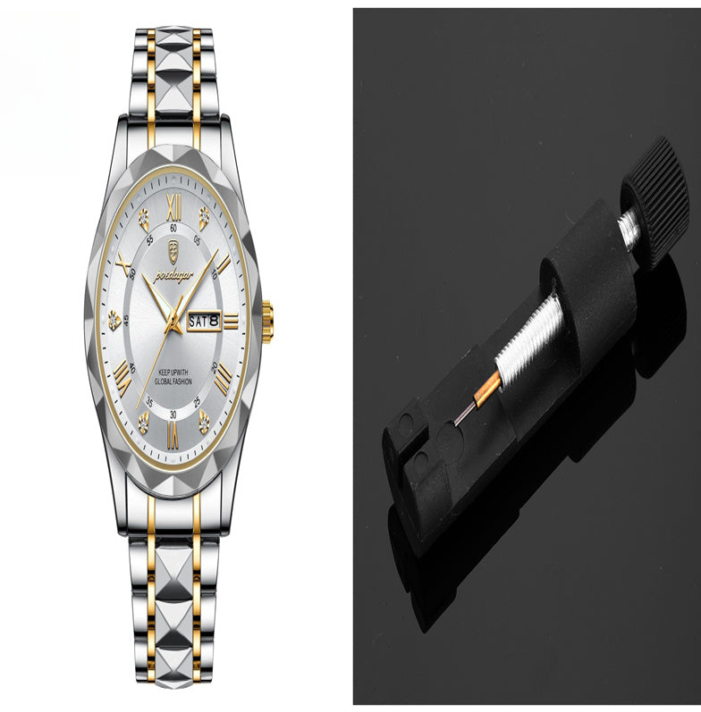 Men’s Waterproof Luminous Quartz Watch with Dual Calendar”