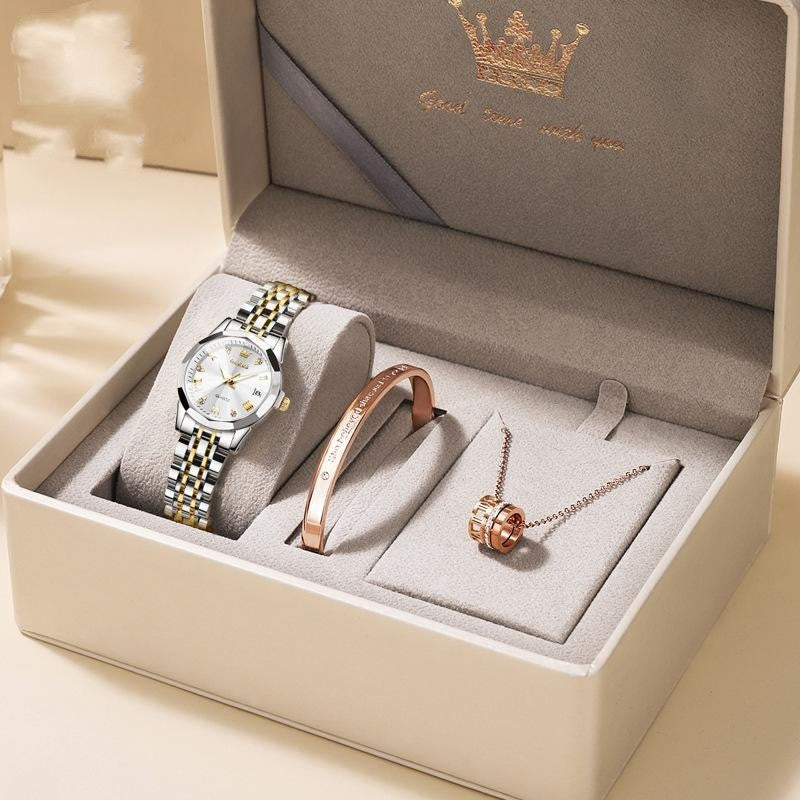 "Elegant Quartz Women's Watch with Gift Box – Perfect for Any Occasion"