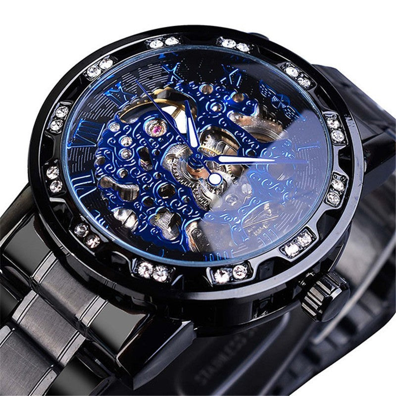 Classic Skeleton Rhinestone Automatic Watch