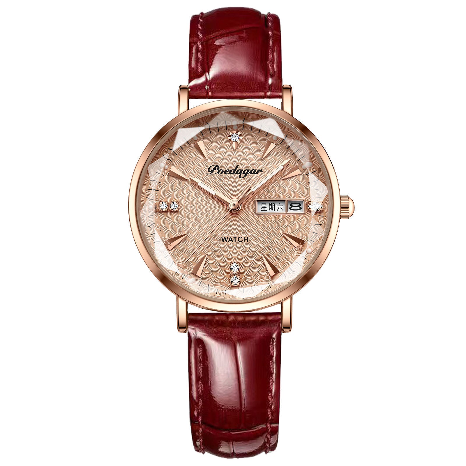 Women's Business Style Double Calendar Quartz Wristwatch