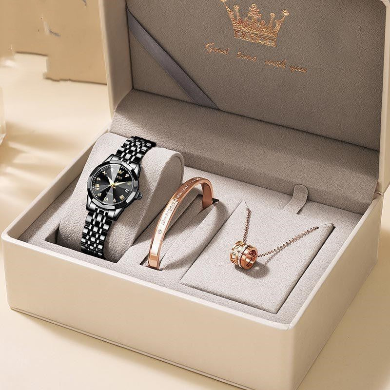 "Elegant Quartz Women's Watch with Gift Box – Perfect for Any Occasion"