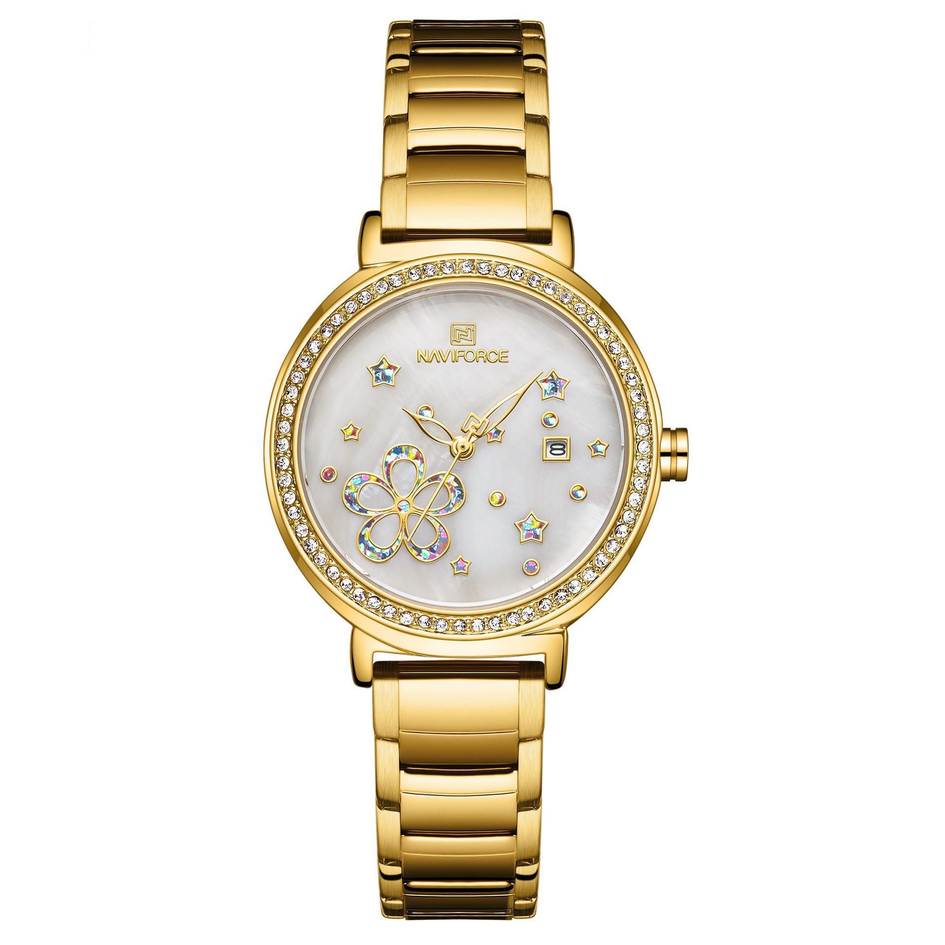 Floral Steel Ladies Quartz Watch