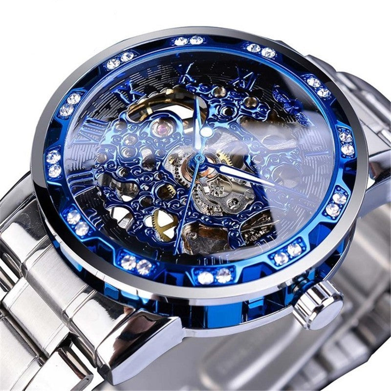 Classic Skeleton Rhinestone Automatic Watch
