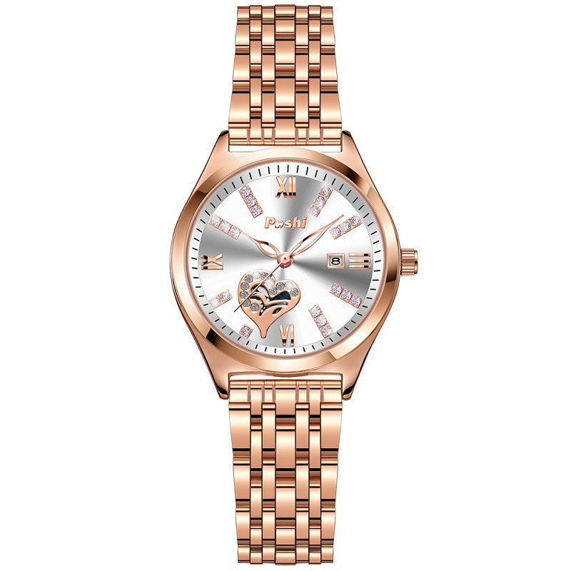 Women's Fashion Casual Waterproof Calendar Luminous Watc