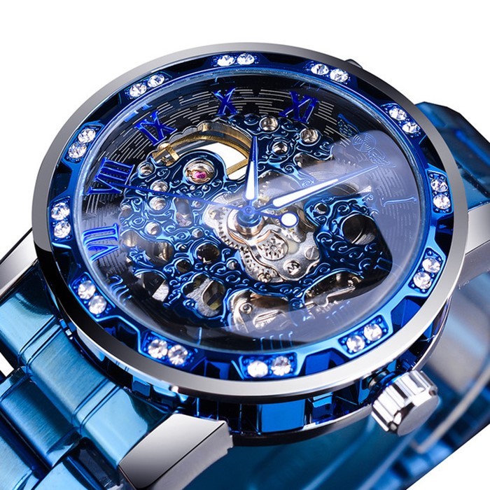 Classic Skeleton Rhinestone Automatic Watch