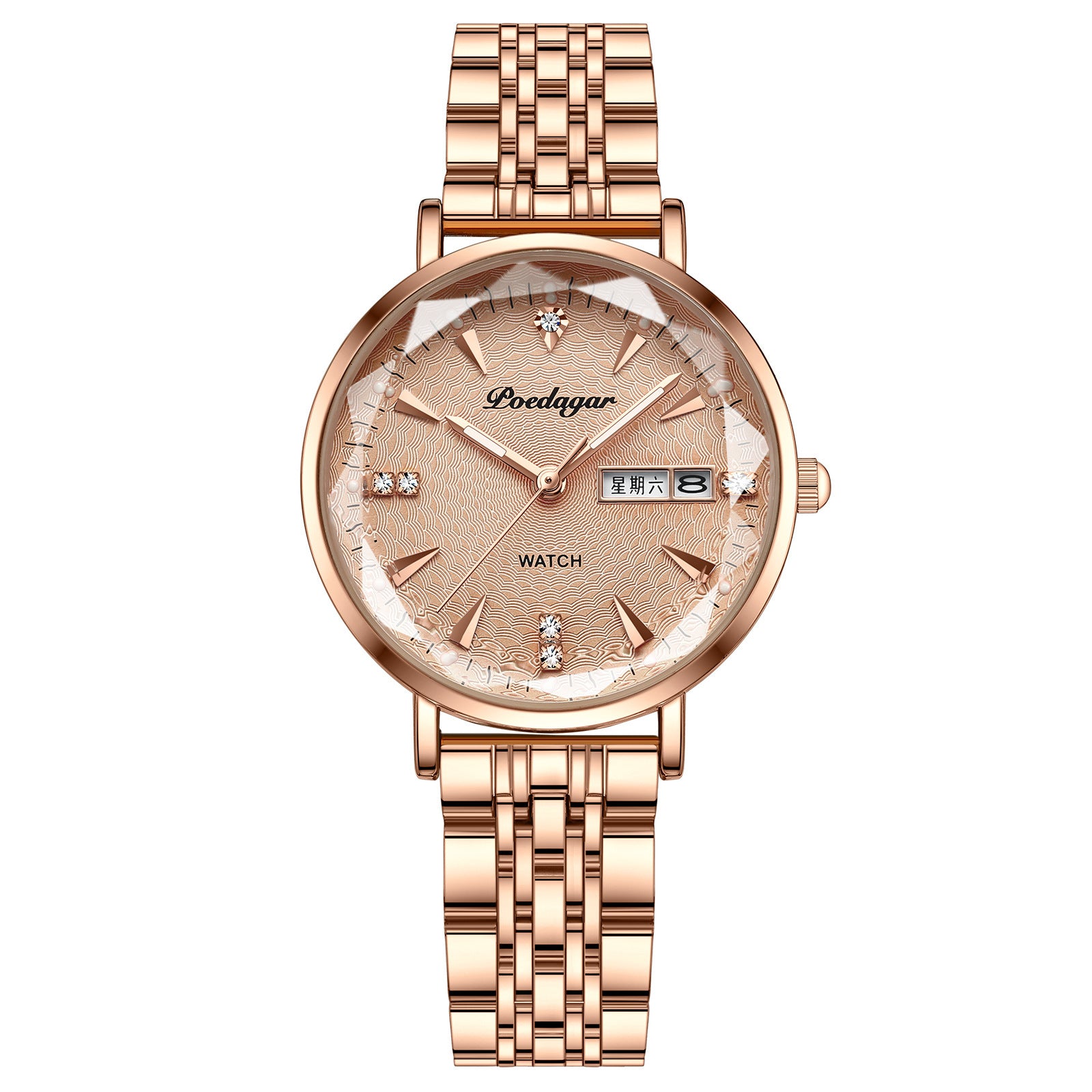 Women's Business Style Double Calendar Quartz Wristwatch