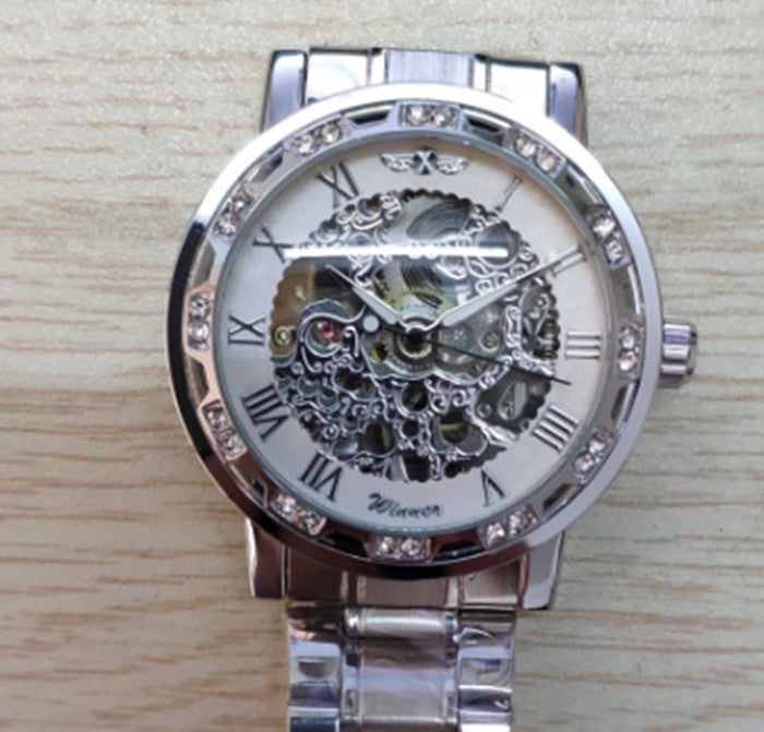Classic Skeleton Rhinestone Automatic Watch