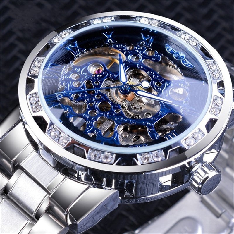 Classic Skeleton Rhinestone Automatic Watch