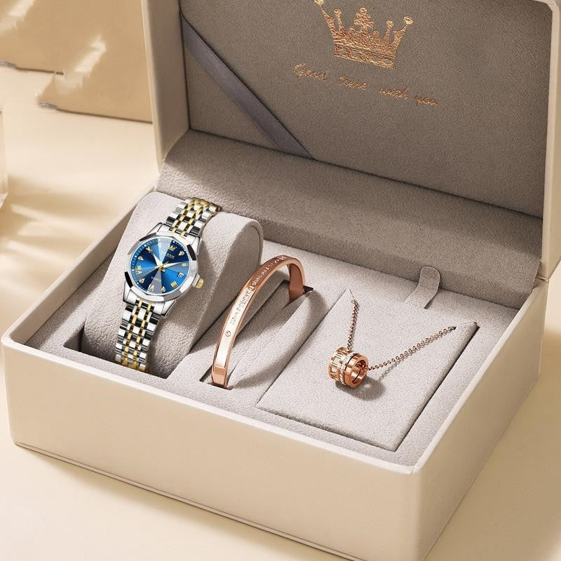 "Elegant Quartz Women's Watch with Gift Box – Perfect for Any Occasion"