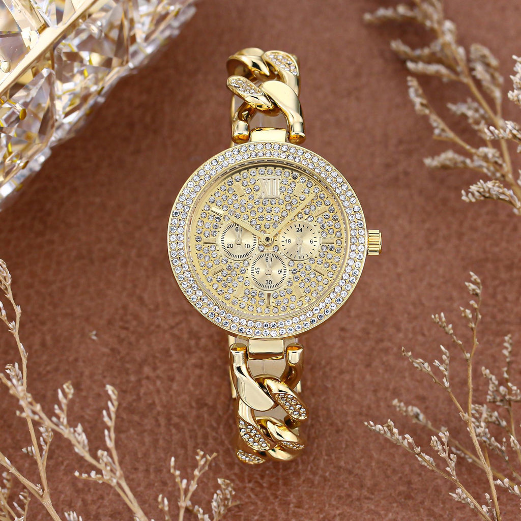 Premium Cuban Link Diamond Quartz Watch