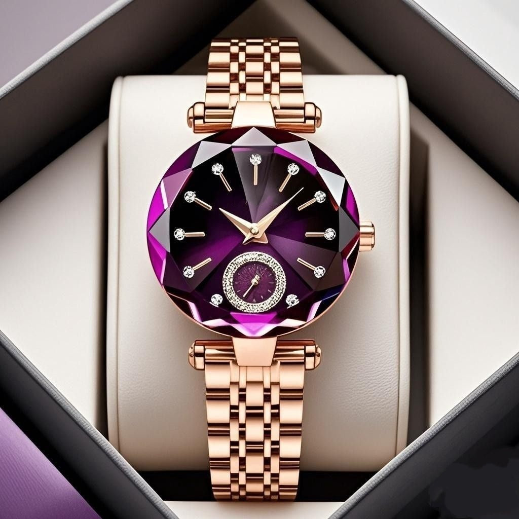 Chic Women's Quartz Wristwatch with Crystal Detailing