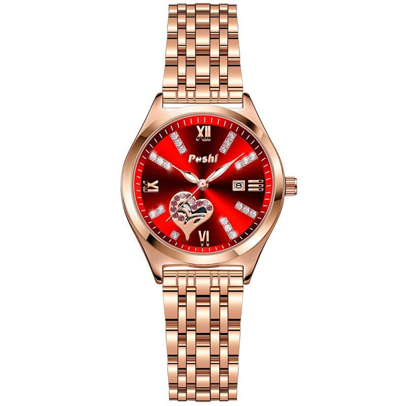 Women's Fashion Casual Waterproof Calendar Luminous Watc