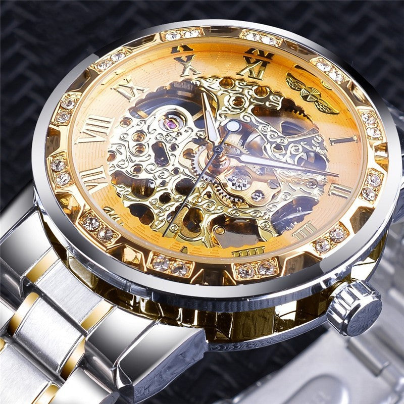 Classic Skeleton Rhinestone Automatic Watch