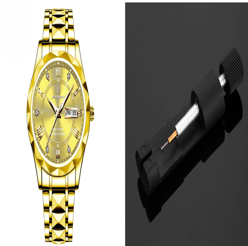 Men’s Waterproof Luminous Quartz Watch with Dual Calendar”