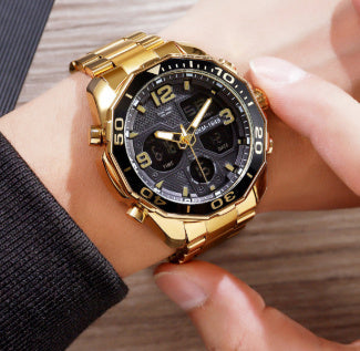 Modern Spiral Stainless Steel Watch for Young Men – Sleek Southeast Asian Design