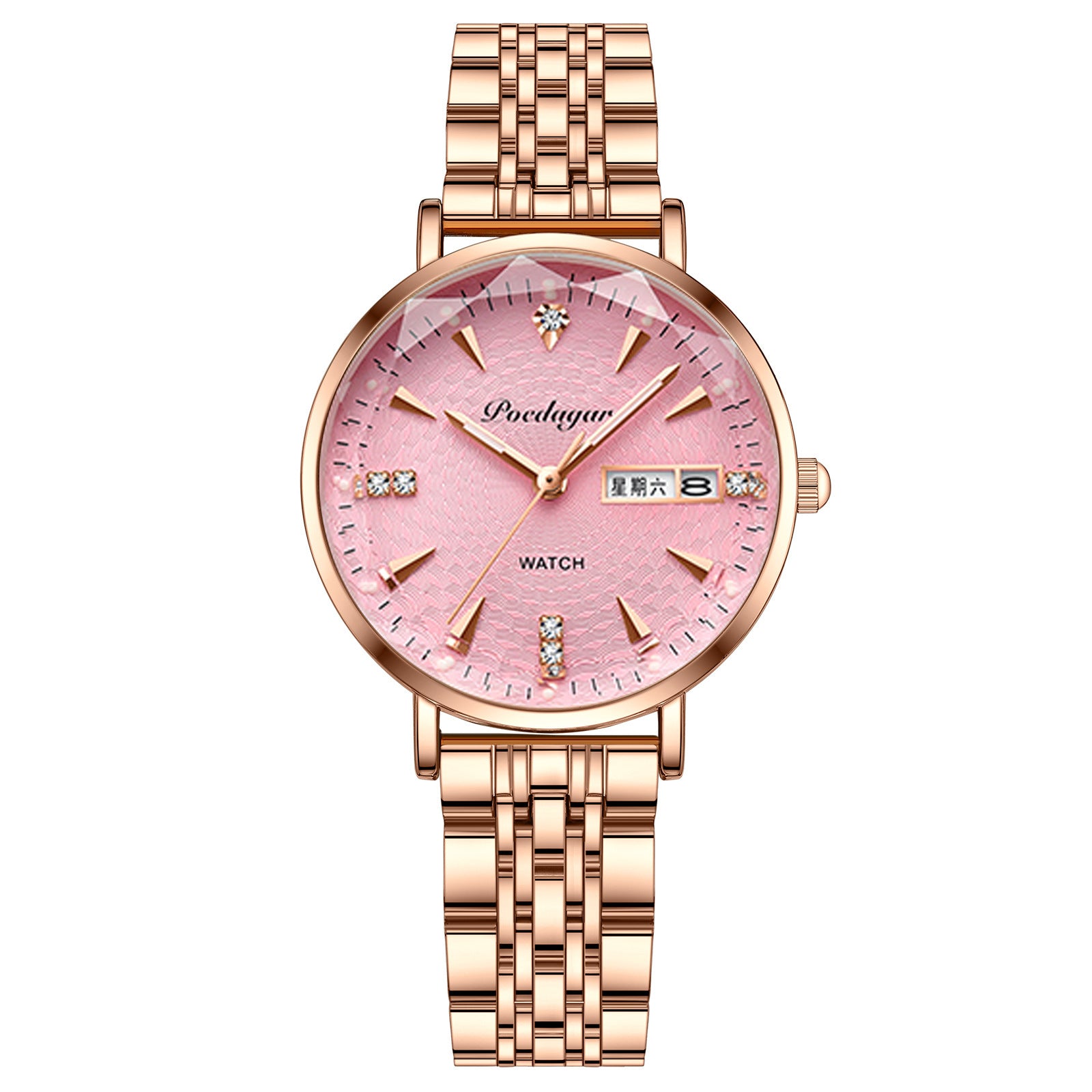 Women's Business Style Double Calendar Quartz Wristwatch