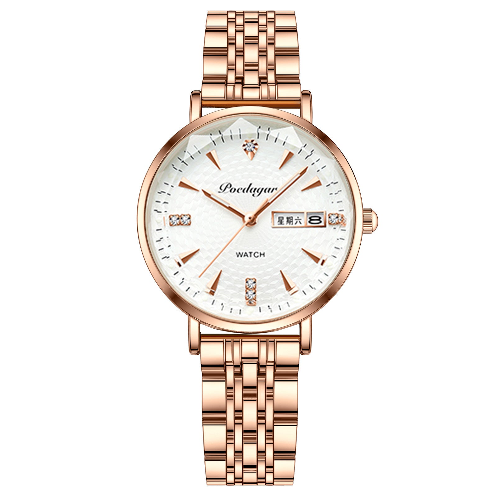 Women's Business Style Double Calendar Quartz Wristwatch
