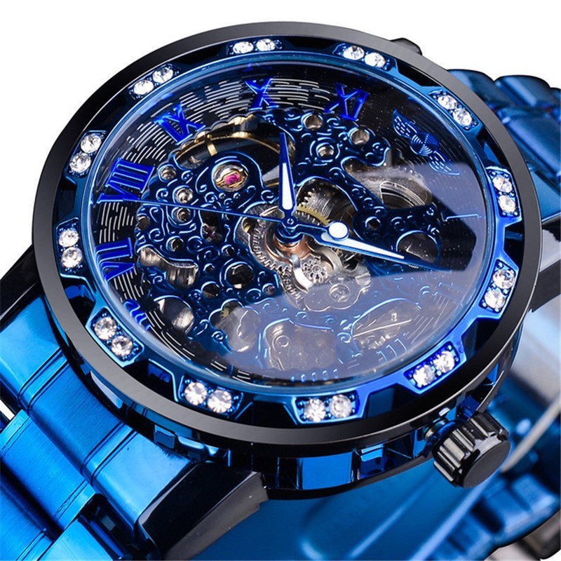 Classic Skeleton Rhinestone Automatic Watch