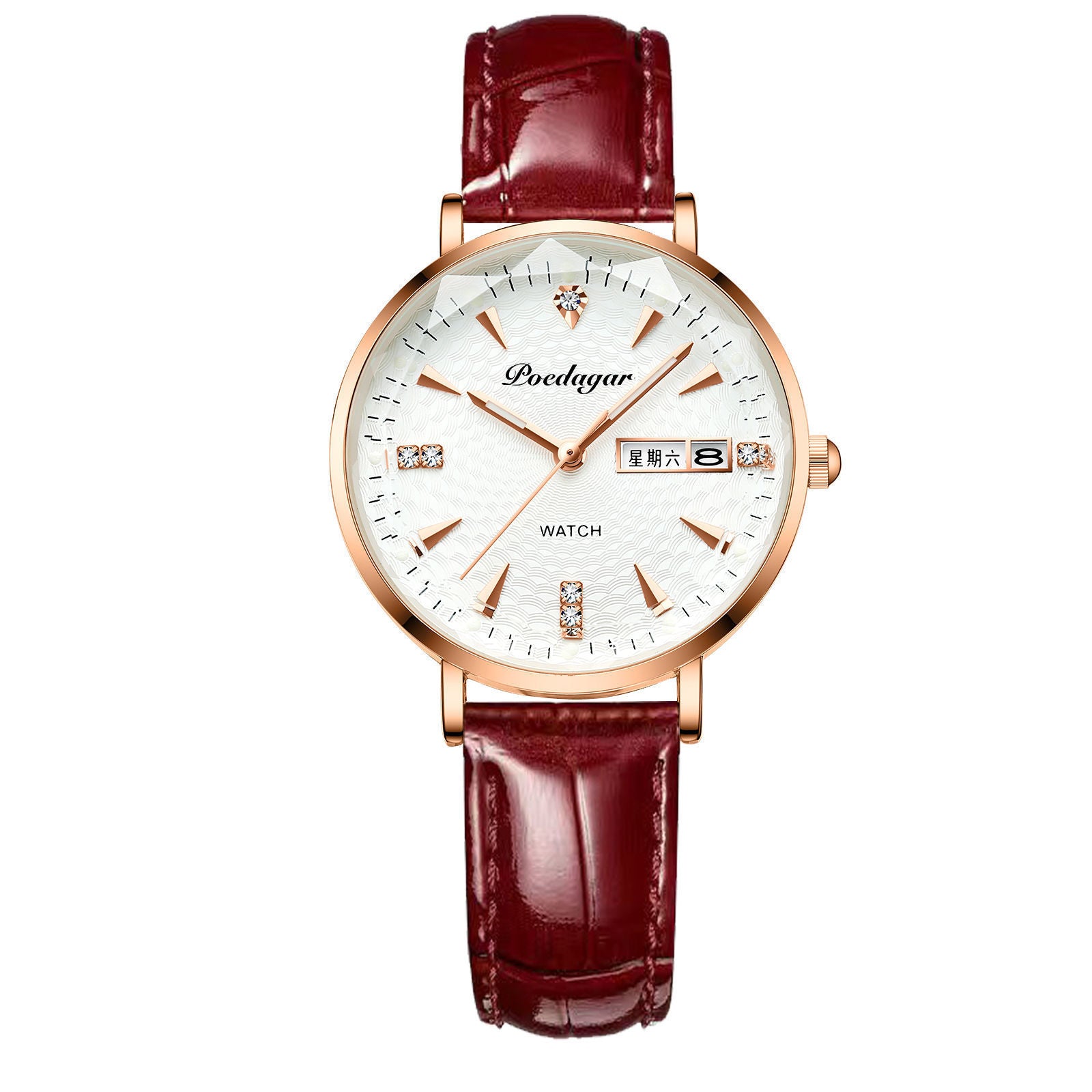 Women's Business Style Double Calendar Quartz Wristwatch