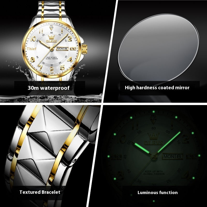 "Elegant Waterproof Quartz Couple’s Watch – Simple & Casual Design"