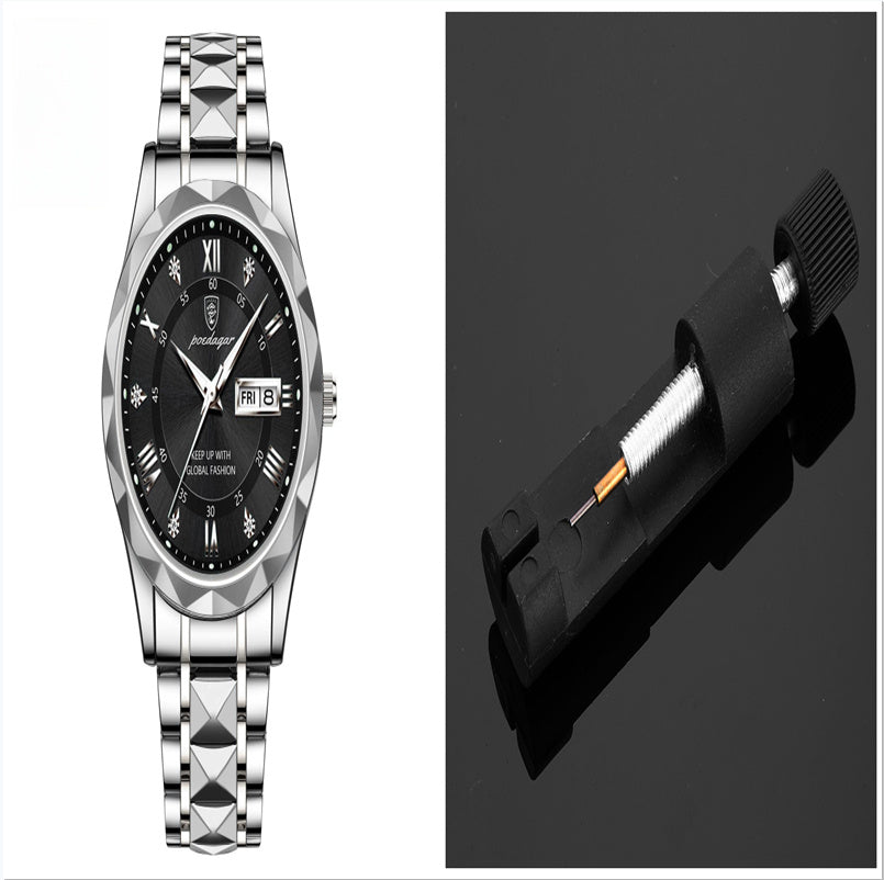 Men’s Waterproof Luminous Quartz Watch with Dual Calendar”