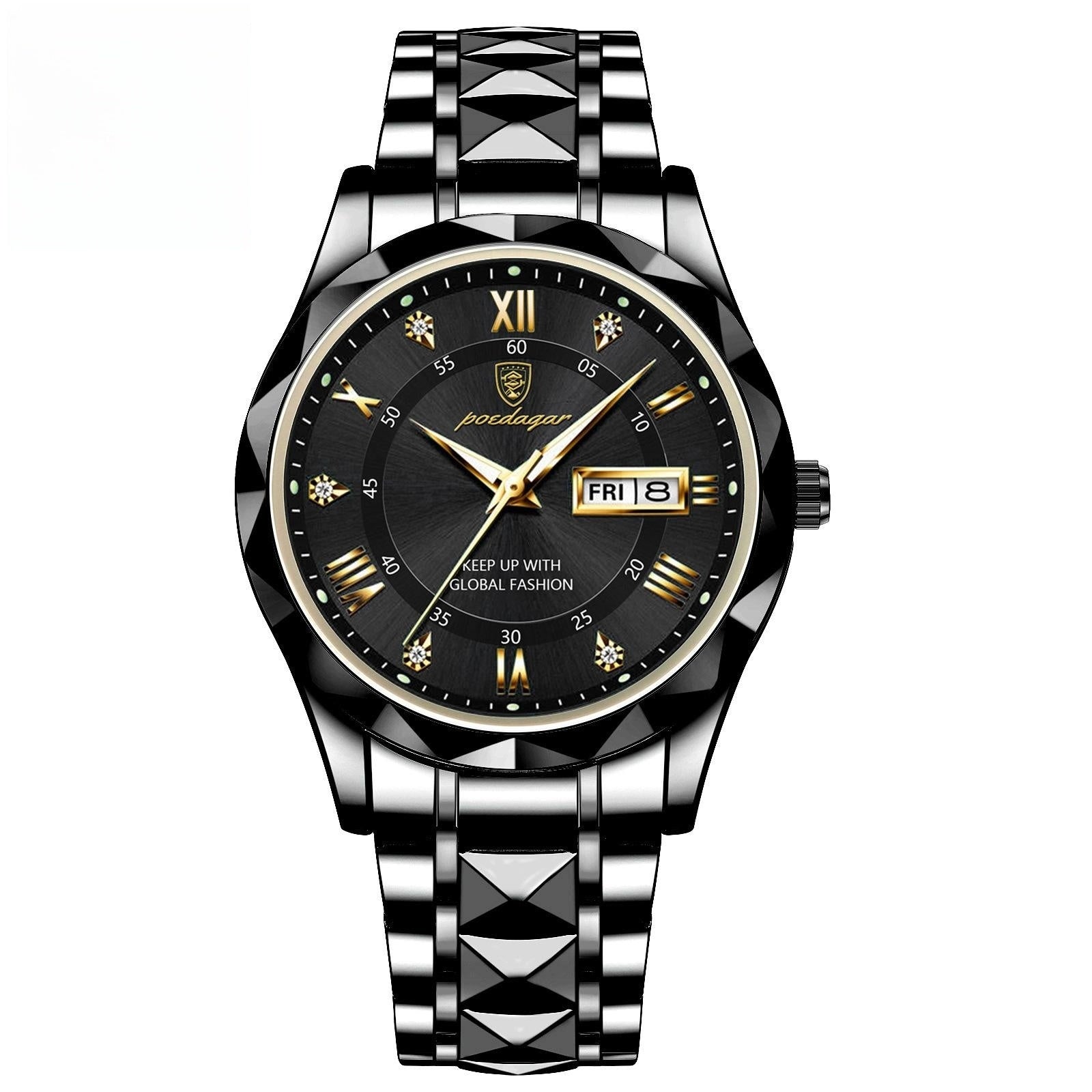Men’s Waterproof Luminous Quartz Watch with Dual Calendar”