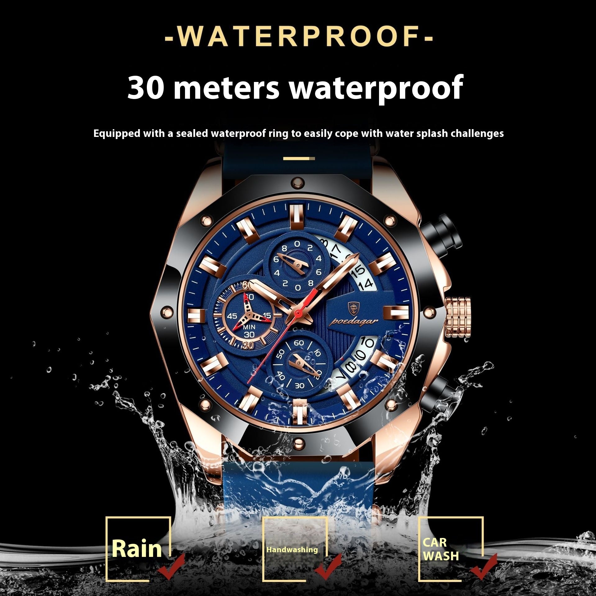 Men’s Silicone Chronograph Watch