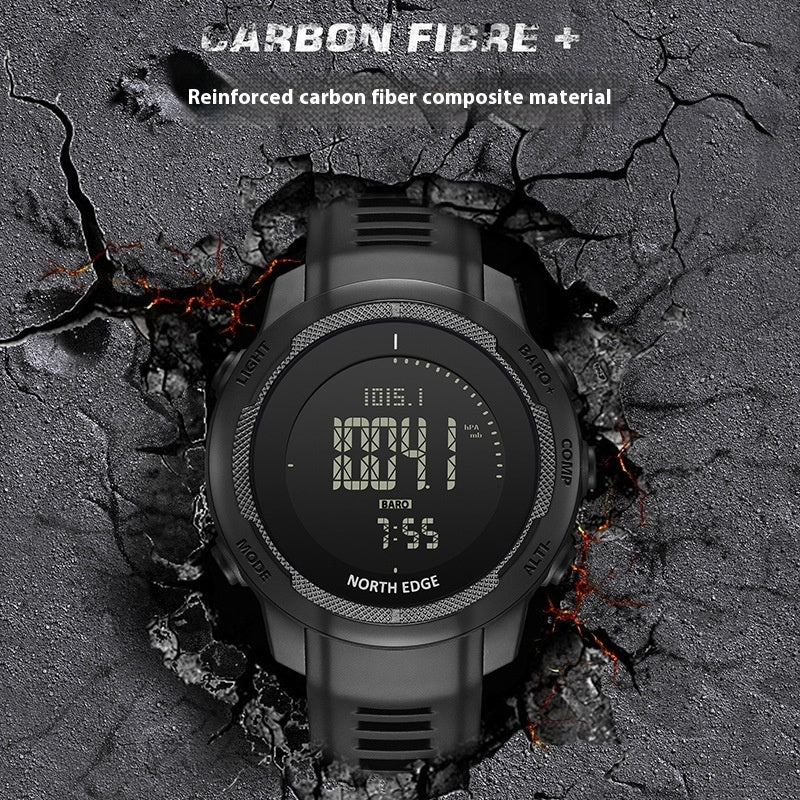 Rugged Carbon Fiber Watch for Hiking & Swimming”