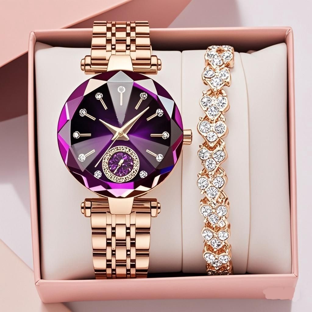 Chic Women's Quartz Wristwatch with Crystal Detailing
