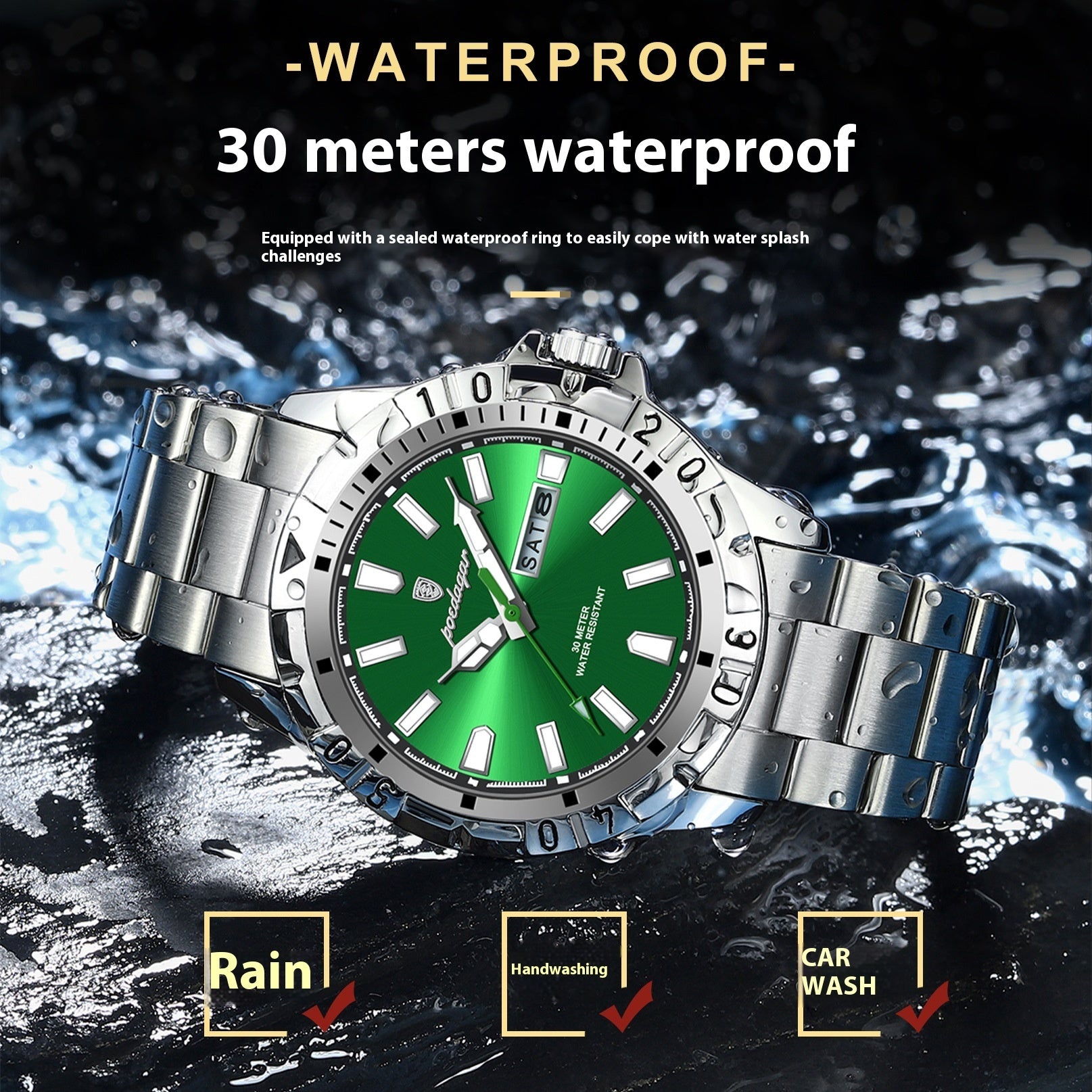 "Swiss Men's Waterproof Luminous Watch"