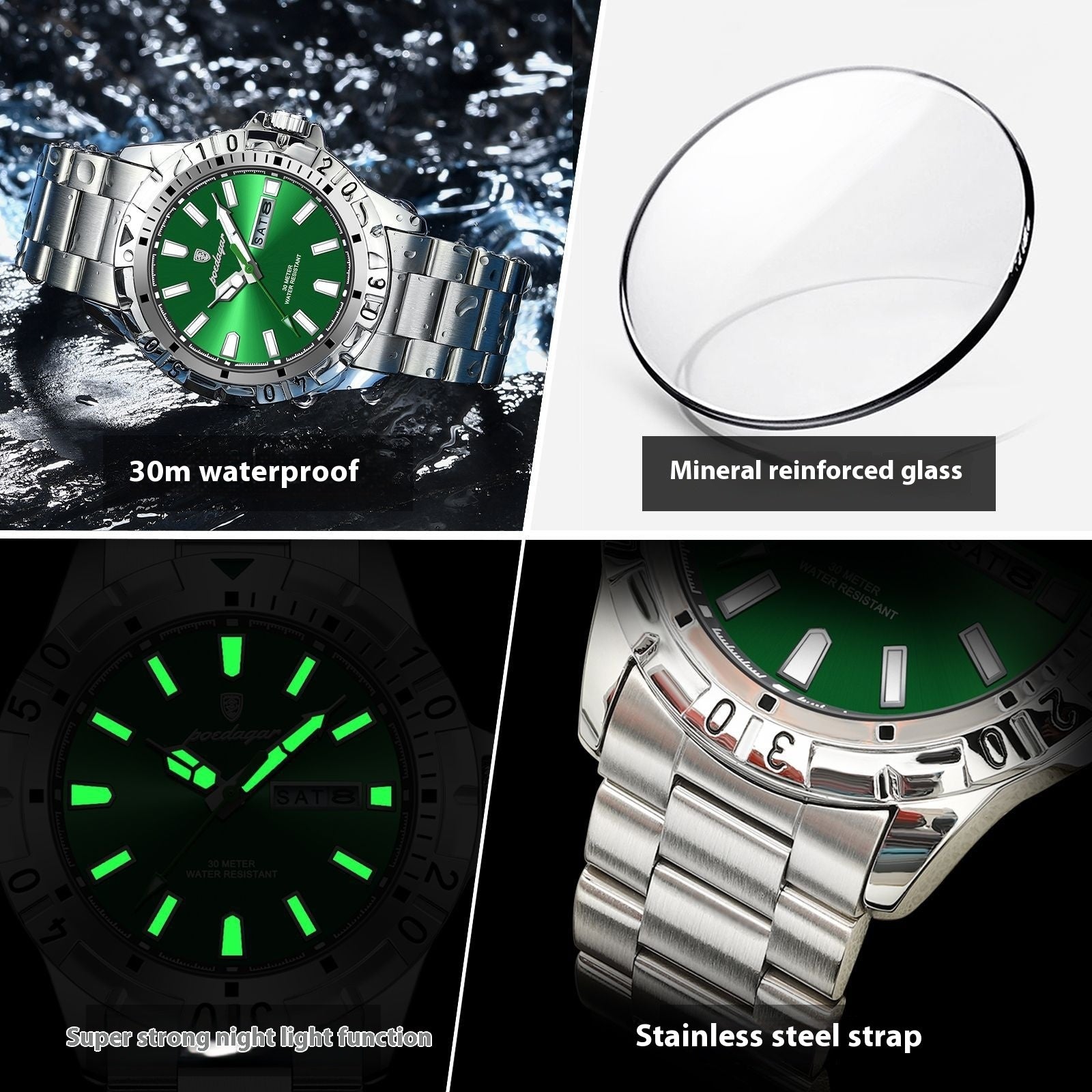 "Swiss Men's Waterproof Luminous Watch"